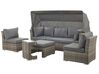 Lounge Set Rattan dunkelbraun 6-Sitzer modular Auflagen grau CORTE_776465