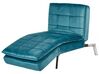 Chaise-longue ajustável em veludo azul esverdeado LOIRET_877692