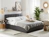 Bett Kunstleder grau mit Bettkasten hochklappbar 140 x 200 cm DREUX_793179