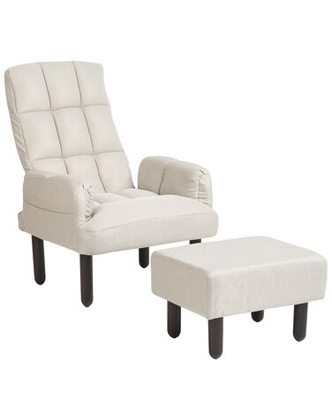 Fauteuil inclinable avec repose-pieds beige OLAND
