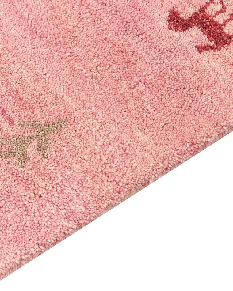 Gulvteppe ull rosa 80 x 150 cm YULAFI Beliani.no