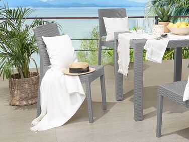 Set of 4 Garden Dining Chairs Light Grey FOSSANO