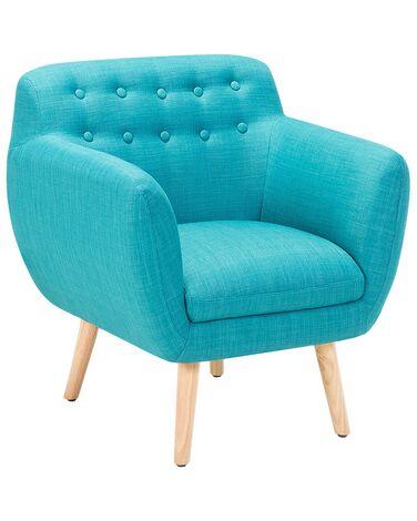 Fauteuil de salon fauteuil en tissu bleu turquoise MELBY