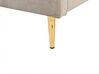 Cama con somier de terciopelo gris pardo/dorado 140 x 200 cm CHALEIX_844565