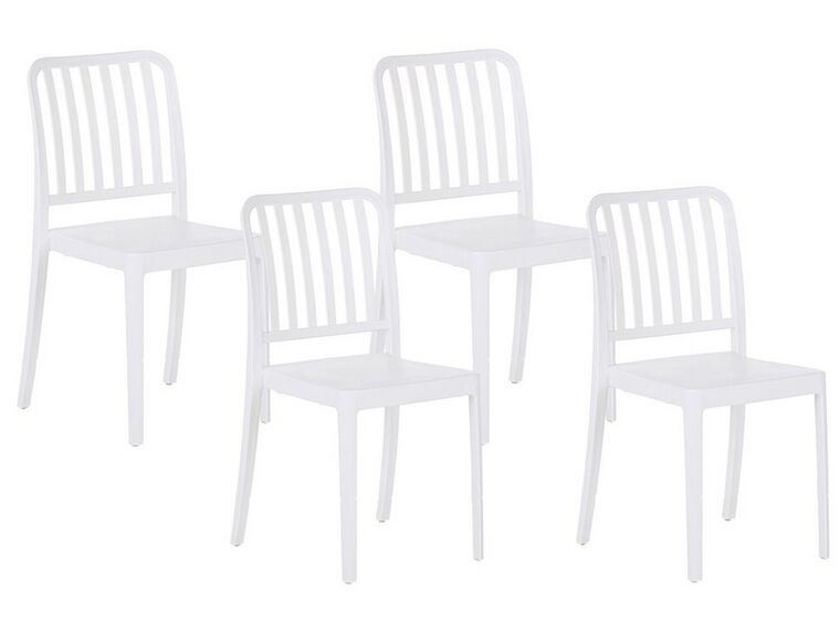 Sada 4 záhradných stoličiek biela SERSALE_820157