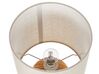  Hvid keramisk bordlampe med lyst træ ALZEYA_822439