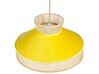 Lampa wisząca rattanowa naturalna z żółtym BATALI_836956