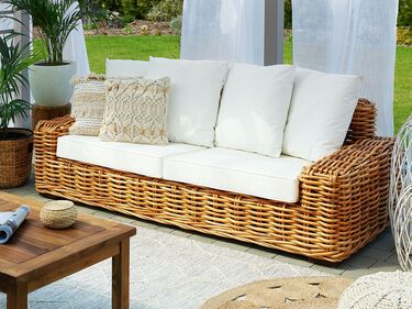3 Seater Rattan Garden Sofa Natural FORLI