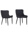 Set of 2 Fabric Dining Chairs Black SOLANO_703697