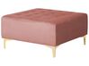 Sofá en forma de U 6 plazas de terciopelo rosa/dorado con otomana ABERDEEN_750198