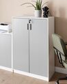 2 Door Storage Cabinet 117 cm Grey and White ZEHNA_885511