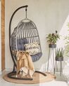 PE Rattan Hanging Chair with Stand Dark Grey SESIA_806046