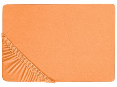 Drap-housse en coton 90 x 200 cm orange JANBU