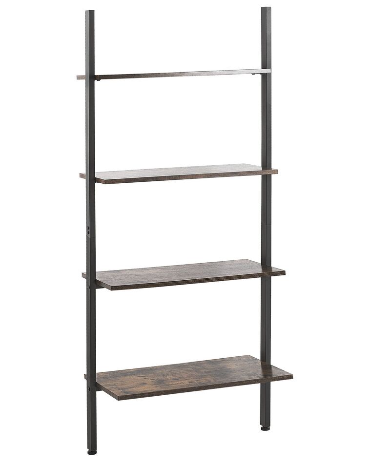 Ladder Shelf Dark Wood with Black VILSECK_800533