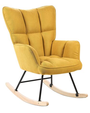 Cadeira de baloiço em tecido amarelo OULU