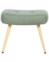 Boucle Wingback Chair with Footstool Light Green VEJLE II_901597