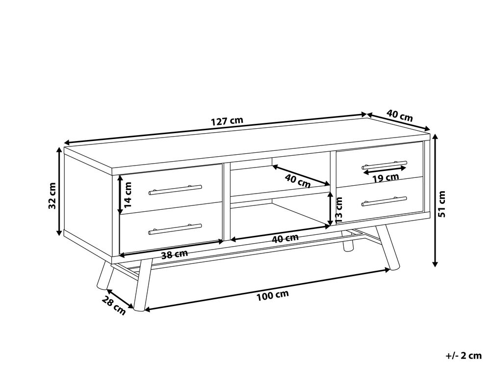 trendteam smart living Baxter - Mobile TV in legno, 177 x 65 x