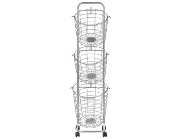 3 Tier Metal Wire Basket Stand Silver AYAPAL