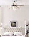 Crystal Ceiling Fan with Light Silver HUAI_792478