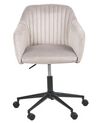 Krzesło biurowe regulowane welurowe beżowoszare VENICE_868462