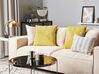Set of 2 Velvet Cushion with Pleats 45 x 45 cm Yellow ORIGANUM_801619