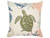 Set of 2 Linen Cushions Tortoise Motif 45 x 45 cm Beige ALGAE_893072