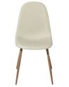 Conjunto de 2 sillas de comedor de poliéster beige claro/madera clara BRUCE_682272