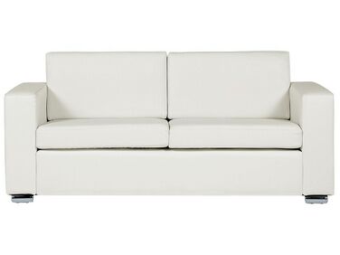 3 Seater Leather Sofa White HELSINKI