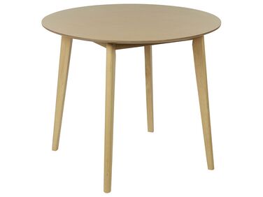 Mesa de jantar redonda em madeira clara ⌀ 90 cm SANDY