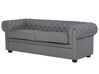 3 Seater Leather Sofa Grey CHESTERFIELD_681169