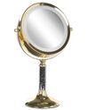 Kosmetikspiegel gold mit LED-Beleuchtung ø 18 cm BAIXAS_813672