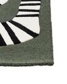 Teppich Wolle dunkelgrün 160 x 230 cm Schlangenmotiv OKAPI_909623