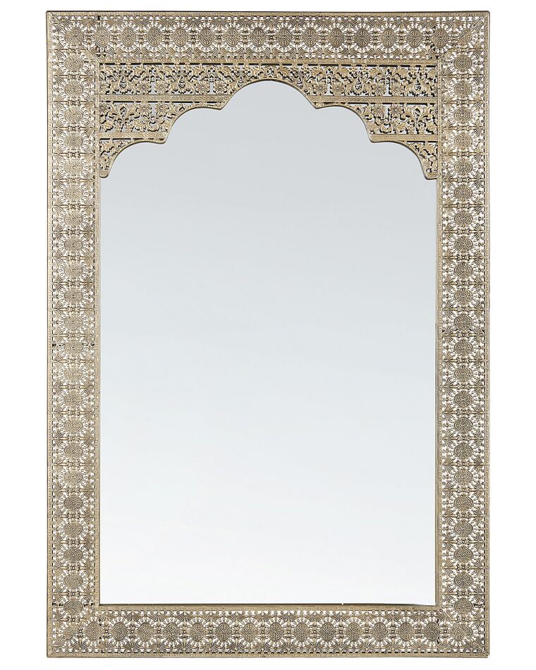Espelho de parede em metal dourado 60 x 90 cm PALI_790177
