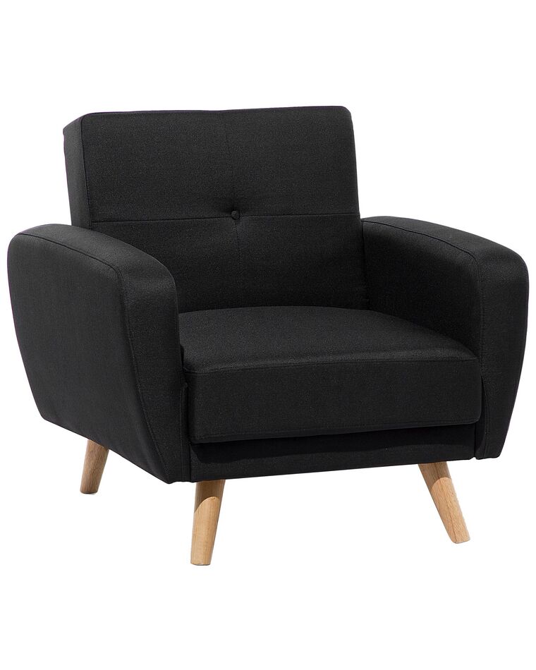 Fekete kárpitozott fotel FLORLI_905918