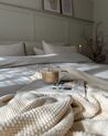 Bed chenille beige 180 x 200 cm MELLE_845725