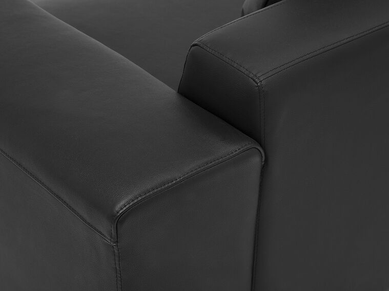Right Hand Leather Corner Sofa Black LUNGO Beliani.co.uk