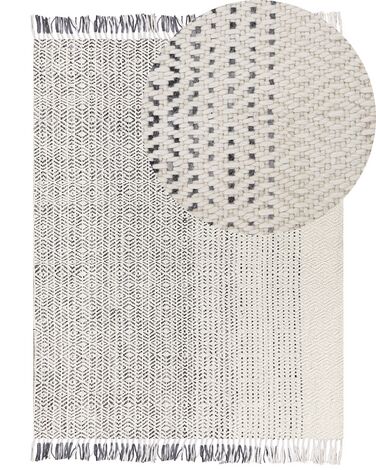 Tapete de lã branca e cinzenta 160 x 230 cm OMERLI