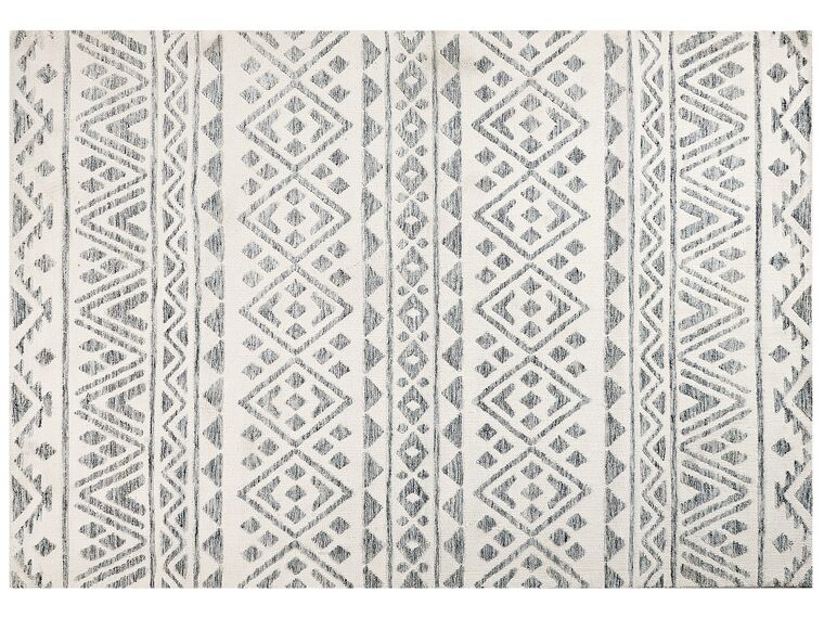 Teppich creme / grau 160 x 230 cm geometrisches Muster Kurzflor ASPANI_885726