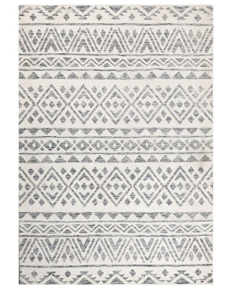 Teppich creme / grau 160 x 230 cm geometrisches Muster Kurzflor ASPANI_885726