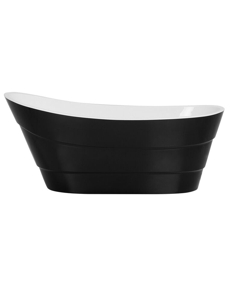Vasca da bagno freestanding ovale nera e bianca 170 x 73 cm BUENAVISTA_749485