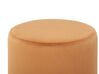 Sametový pouf oranžový ⌀ 47 cm LOVETT_781078