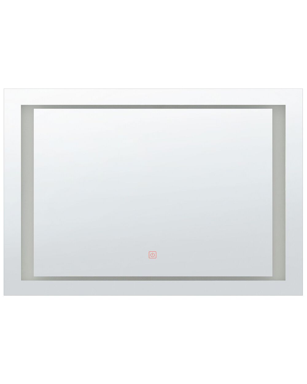 Specchio rettangolare da parete a LED 60 x 80 cm argento EYRE