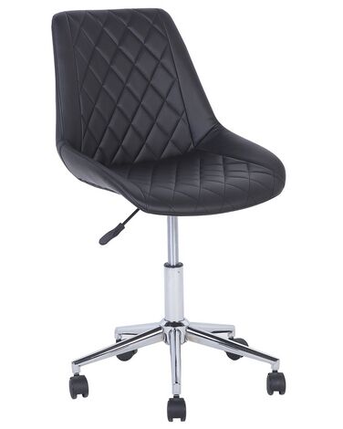 Faux Leather Armless Desk Chair Black MARIBEL