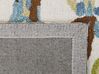 Teppich Wolle mehrfarbig 200 x 200 cm Blattmuster Kurzflor KINIK_830814
