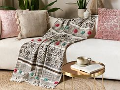 Huopa puuvilla beige/ruskea 130 x 180 cm CHINSURAH