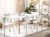 Table à manger extensible 120/150 x 80 cm blanche effet bois clair MIRABEL_820891