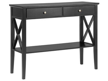 2 Drawer Console Table Black AVENUE