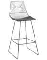 Lot de 2 chaises de bar en métal argenté BISBEE_868510