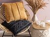 Set of 2 Embossed Cushions 45 x 45 cm Yellow KAVALAM_768836