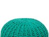 Pufe redondo em tricot verde esmeralda 50 x 35 cm CONRAD_835578